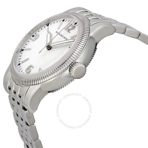 Burberry The Utilitarian White Dial Stainless Steel Ladies Watch 